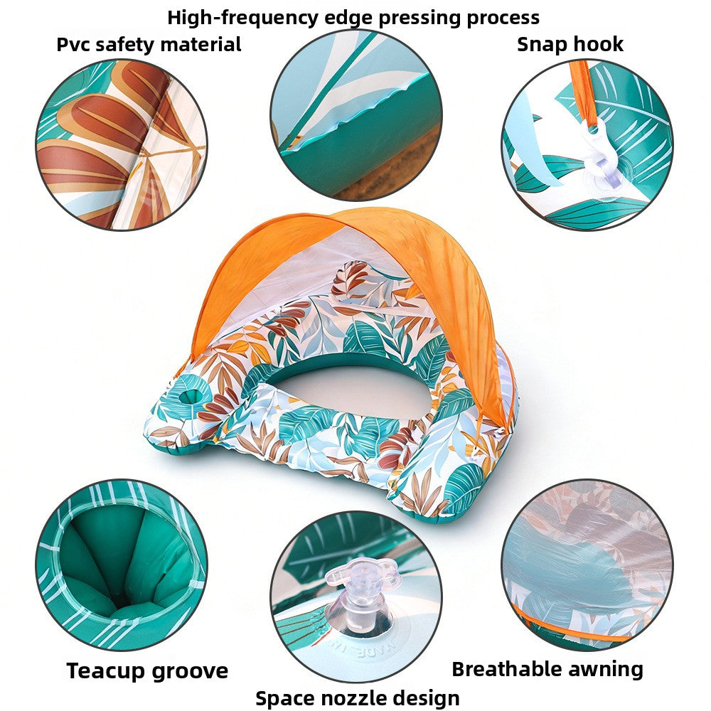 Inflatable PVC Lounge Chair with Sunshade and Backrest