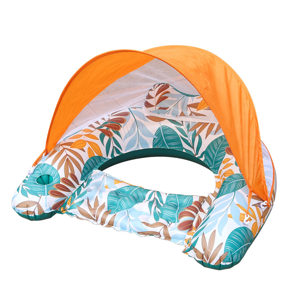 Inflatable PVC Lounge Chair with Sunshade and Backrest