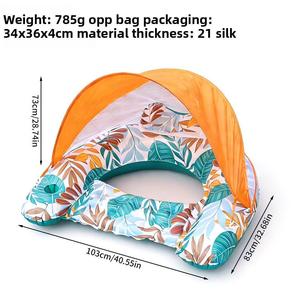 Inflatable PVC Lounge Chair with Sunshade and Backrest