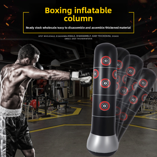 Inflatable standing boxing pillar figure