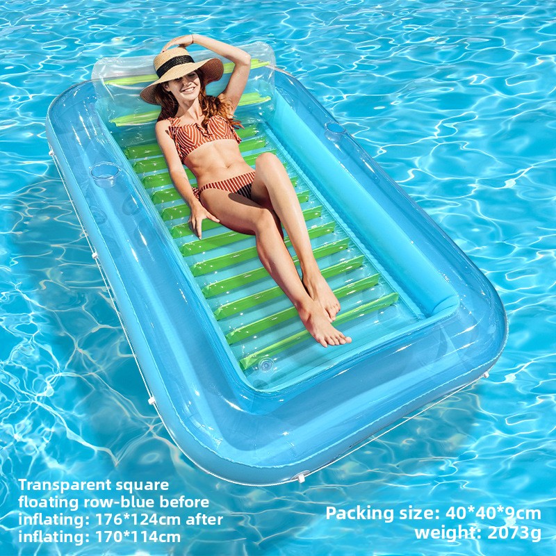 Inflatable Sunbathing Floating Bed with Cup Holder