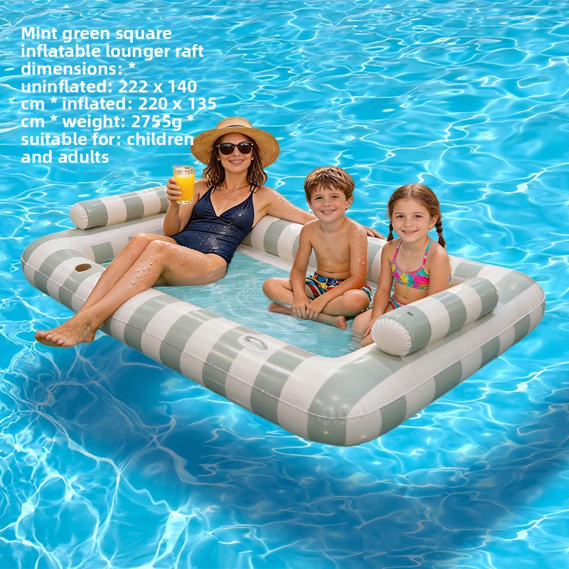 Inflatable Sunbathing Floating Bed with Cup Holder