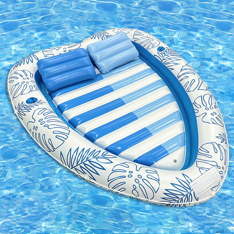 Inflatable Sunbathing Floating Bed with Cup Holder