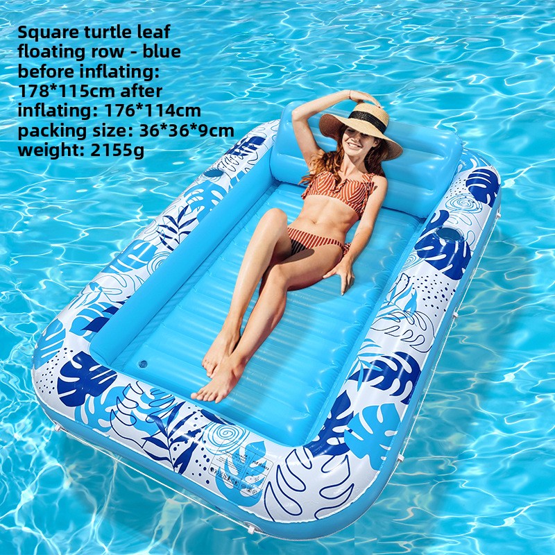Inflatable Sunbathing Floating Bed with Cup Holder