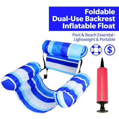 Inflatable Water Float Lounge Chair with Backrest