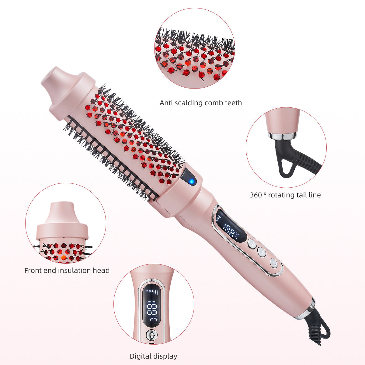 Infrared Hair Styling Comb Straightener Curler