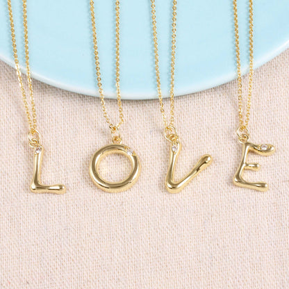 Initial Letter Gold Plated Necklace