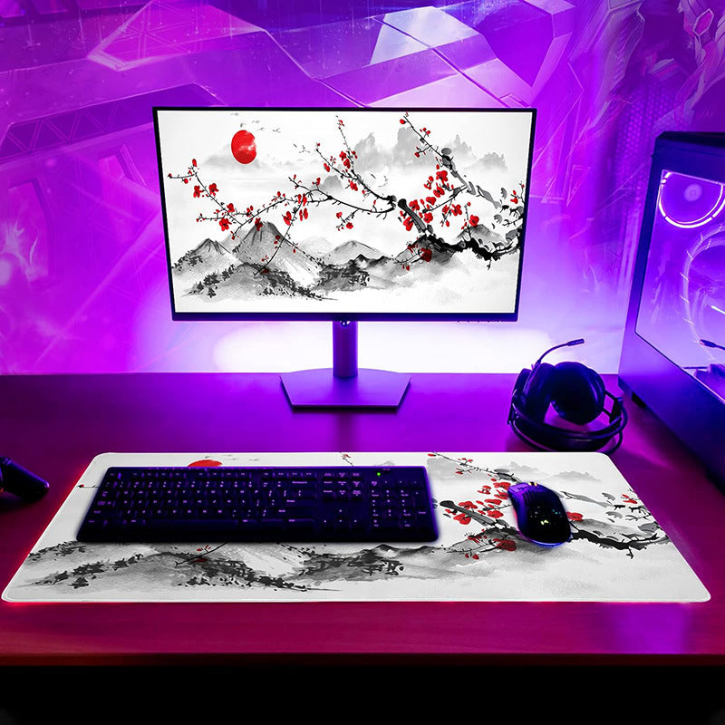Ink wash painting mouse pad