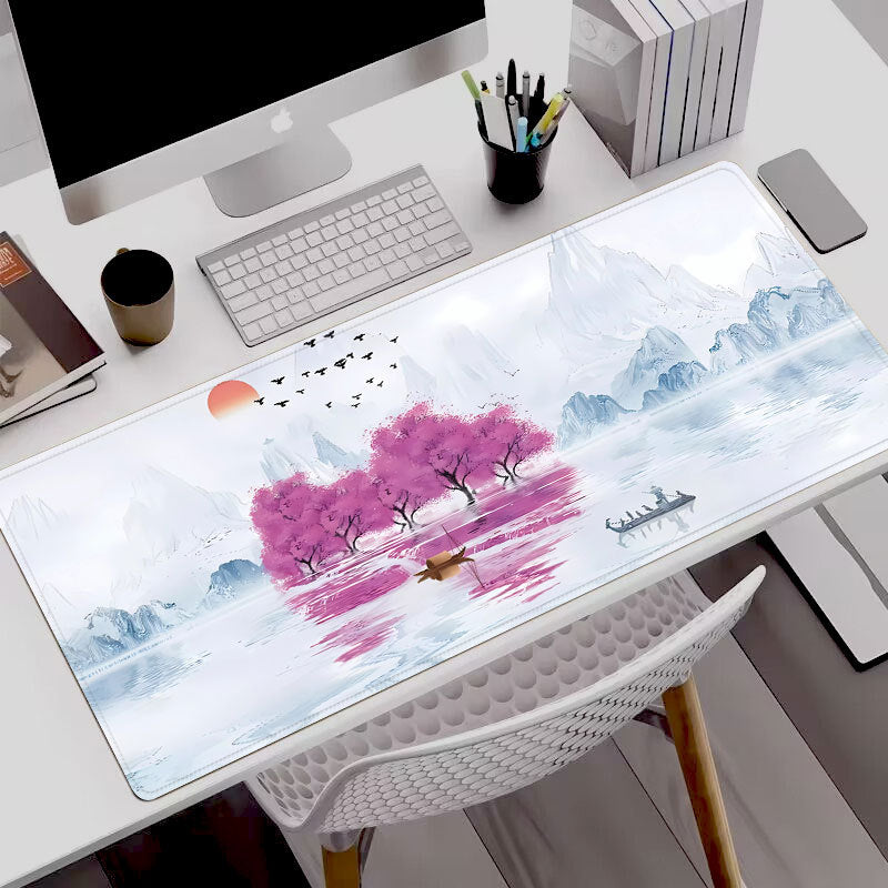 Ink wash painting mouse pad