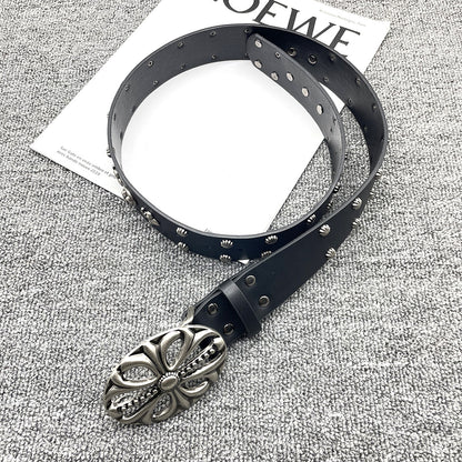 Inlaid rivet belt