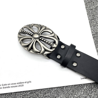 Inlaid rivet belt