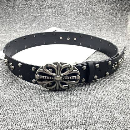 Inlaid rivet belt