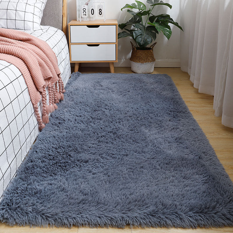 Ins Style Long Plush Bedside Rug Non-Slip Cooling Mat