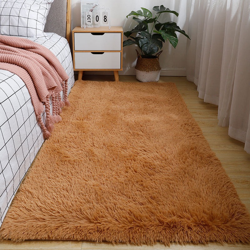 Ins Style Long Plush Bedside Rug Non-Slip Cooling Mat