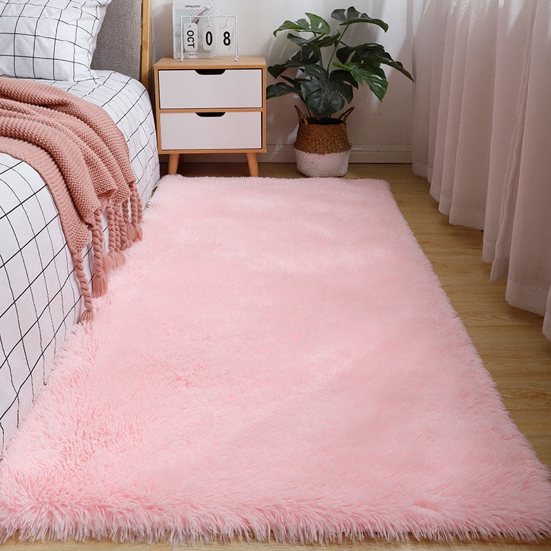 Ins Style Long Plush Bedside Rug Non-Slip Cooling Mat