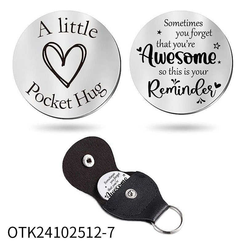 Inspirational Text Token Keychain