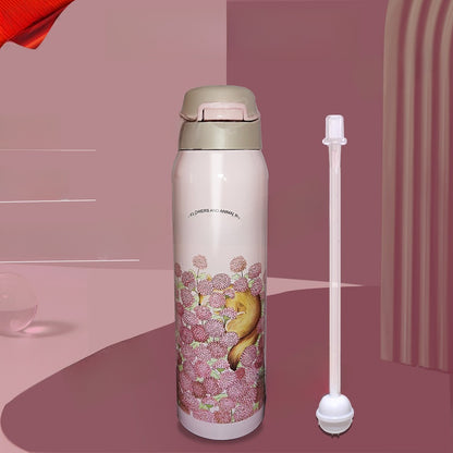 Insulated Cup with Straw for Bedridden Elderly