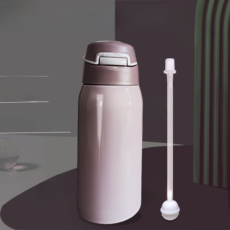 Insulated Cup with Straw for Bedridden Elderly