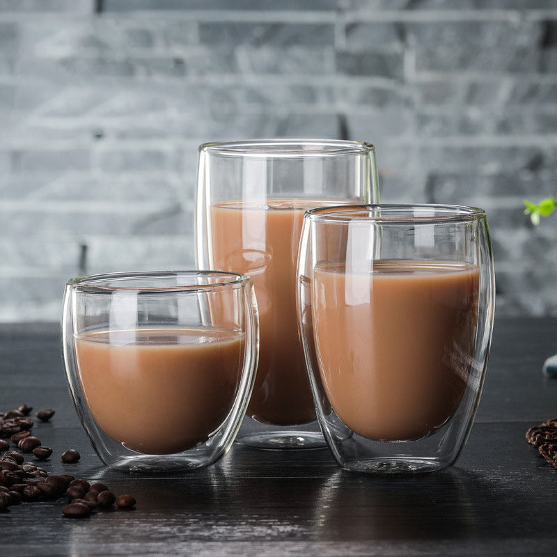 Insulated Double Layer Glass Cup