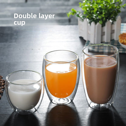 Insulated Double Layer Glass Cup