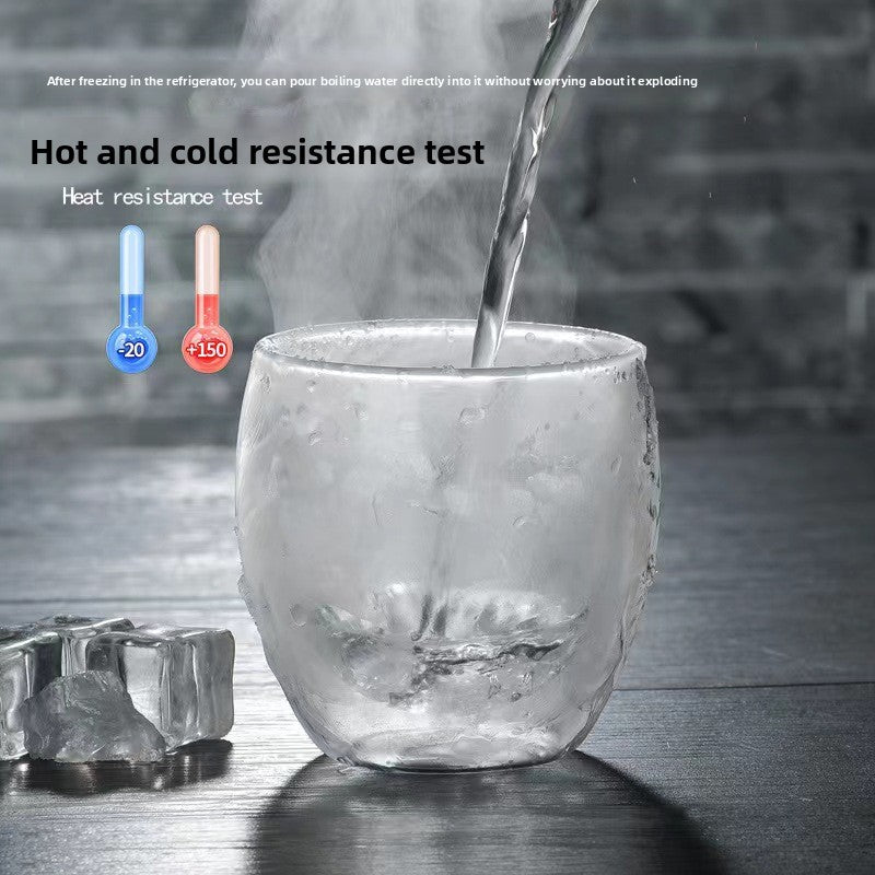 Insulated Double Layer Glass Cup with Handle