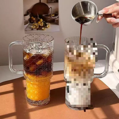 Insulated Glass Straw Cup with Lid