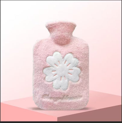 Insulated Hot Water Bottle with Plush Cover