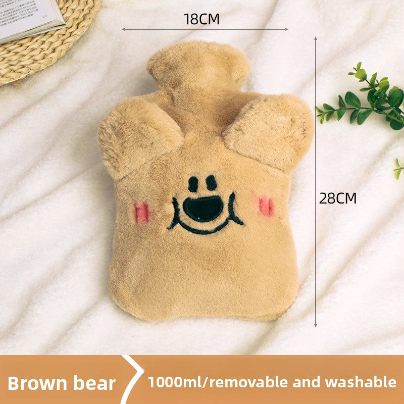 Insulated Hot Water Bottle with Plush Cover