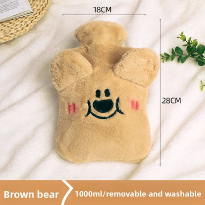 Insulated Hot Water Bottle with Plush Cover
