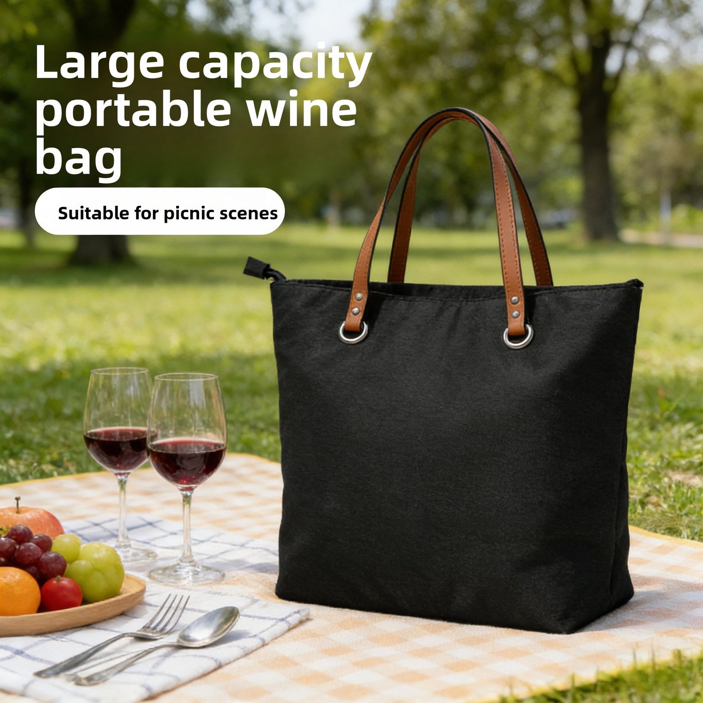 Insulated Portable Wine Carrier Bag