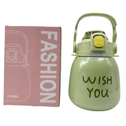 Insulated Stainless Steel Straw Cup with Handle