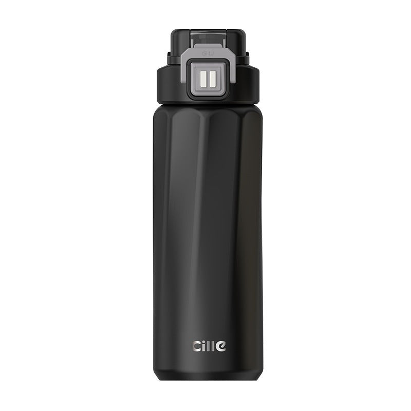 Insulated Stainless Steel Thermos Cup with Straw