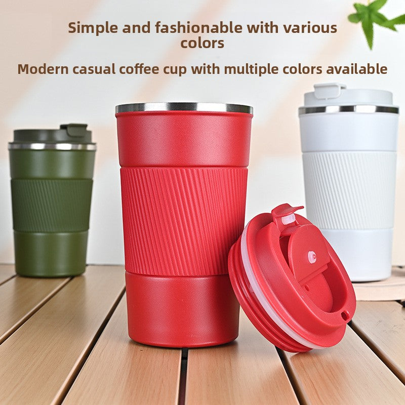 Insulated Stainless Steel Travel Coffee Cup with Silicone Sleeve