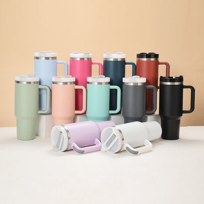 Insulated Stainless Steel Travel Mug with Handle