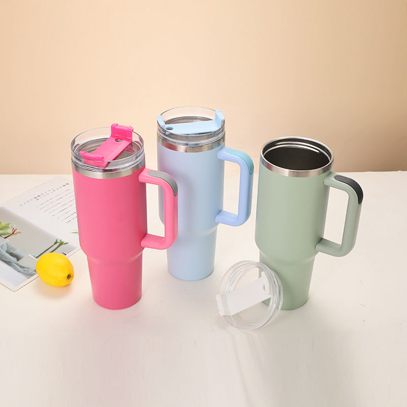 Insulated Stainless Steel Travel Mug with Handle