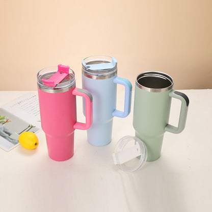 Insulated Stainless Steel Travel Mug with Handle