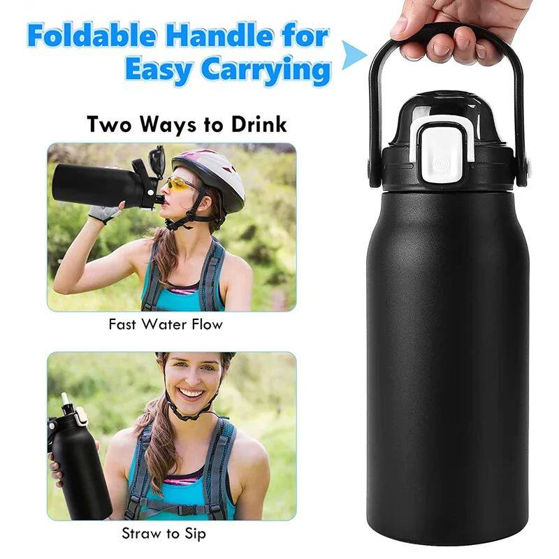 Insulated Stainless Steel Water Bottle with Straw