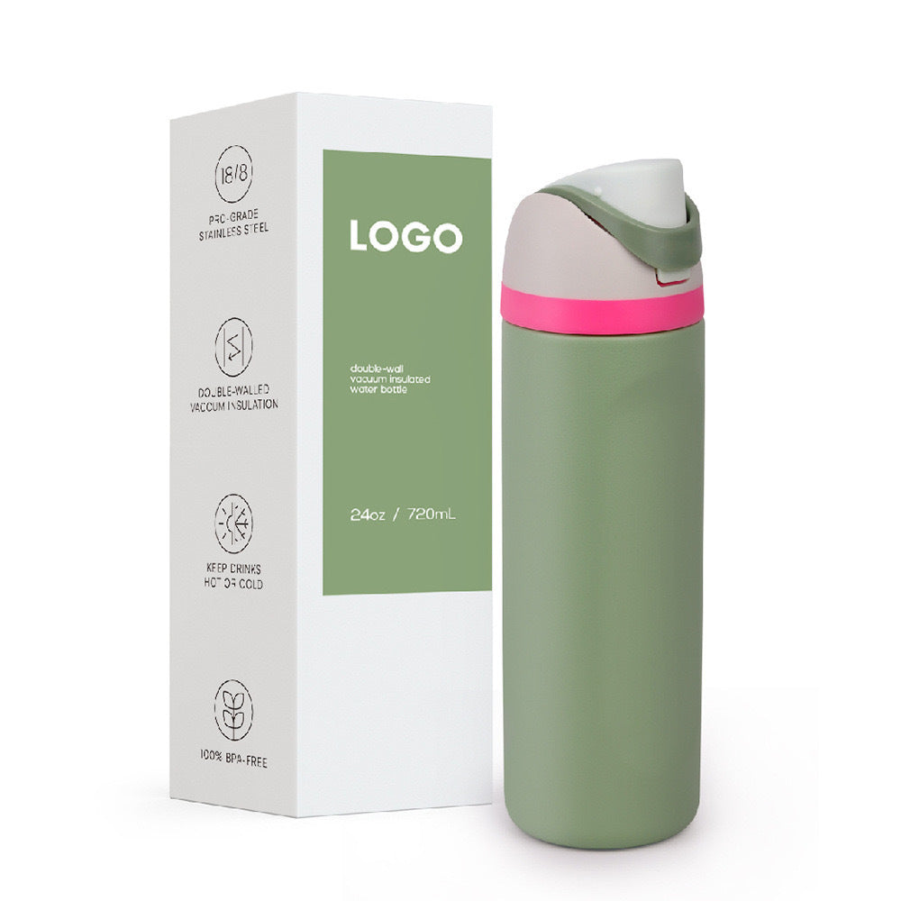 Insulated Stainless Steel Water Bottle with Straw