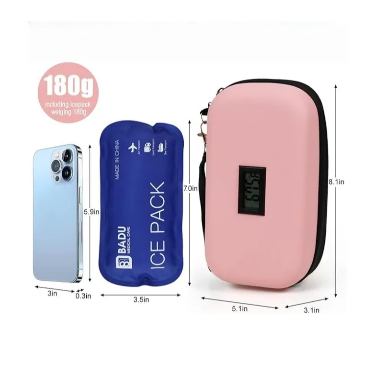 Insulin Medication Refrigerated Storage Bag with Thermometer Display