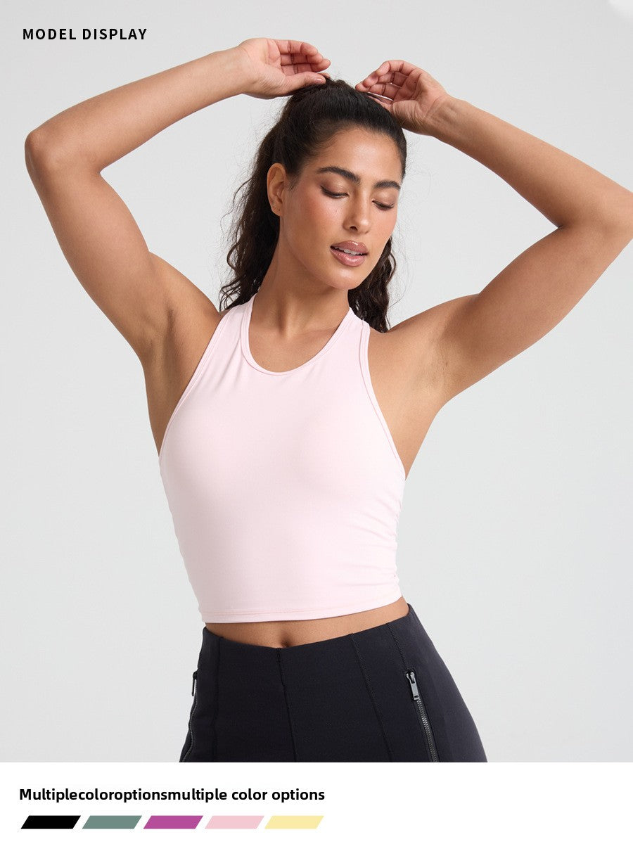 Integrated Chest Pad Yoga Running Fitness Vest