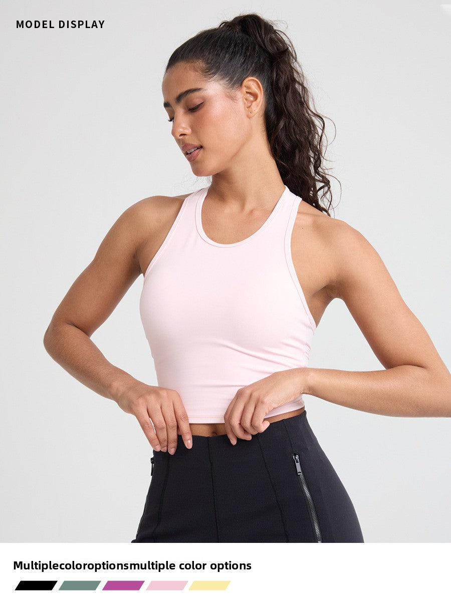 Integrated Chest Pad Yoga Running Fitness Vest
