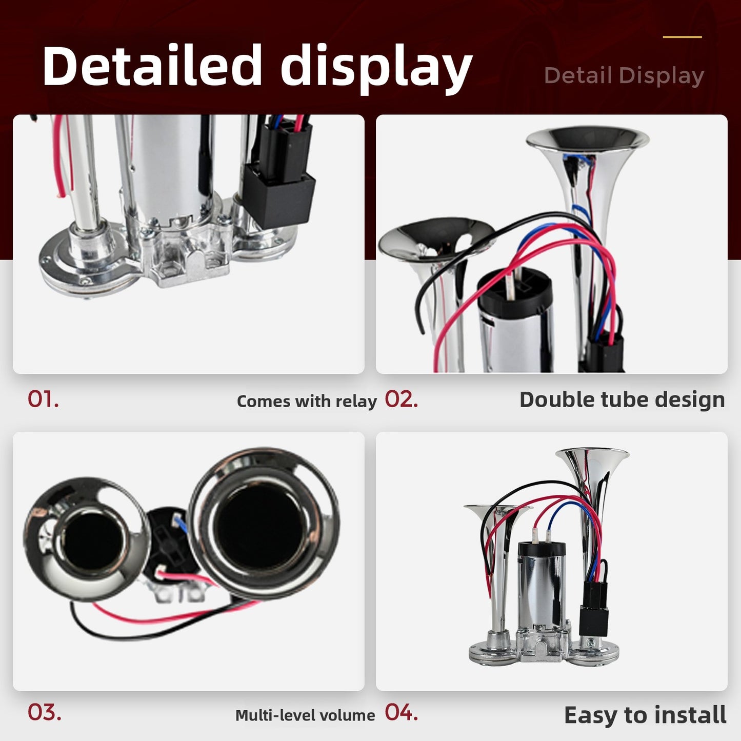 Integrated Dual-Tube Electric Air Horn