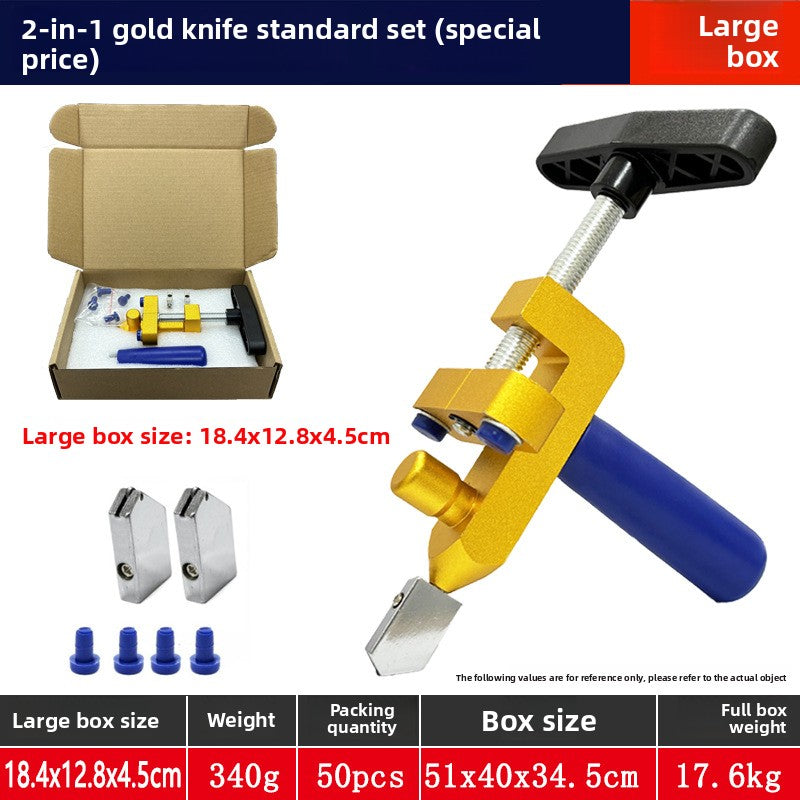 Integrated glass knife tile splitter