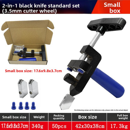 Integrated glass knife tile splitter