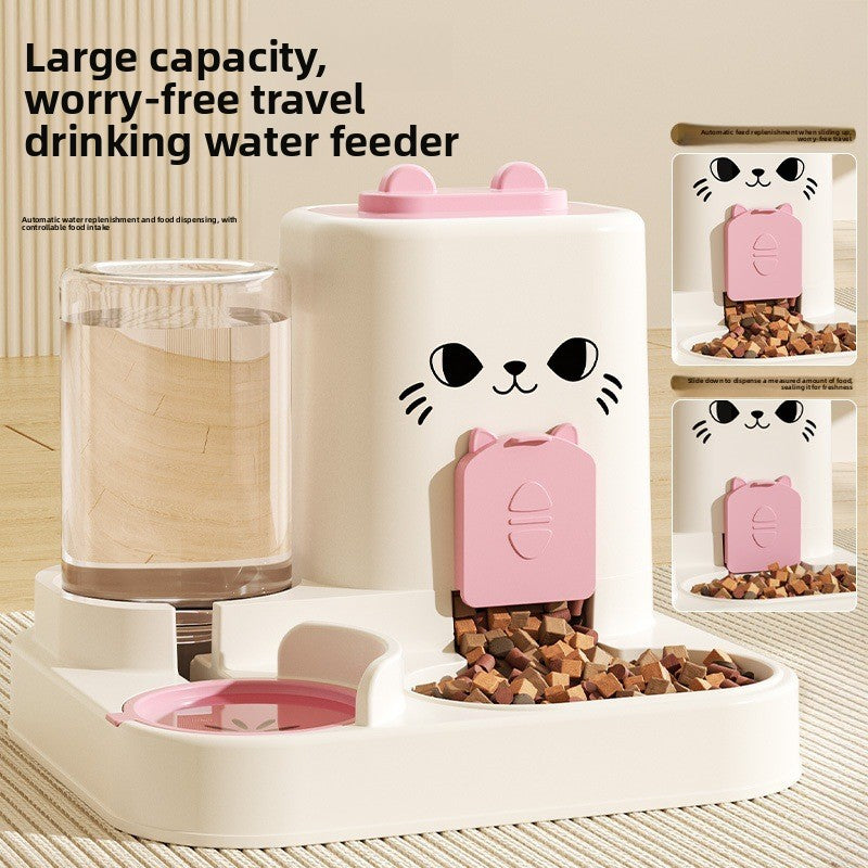 Integrated Pet Feeder Bowl with Dry Wet Separation