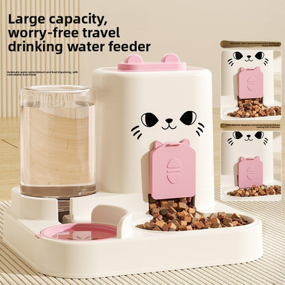 Integrated Pet Feeder Bowl with Dry Wet Separation