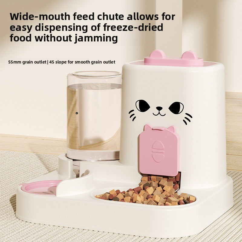 Integrated Pet Feeder Bowl with Dry Wet Separation