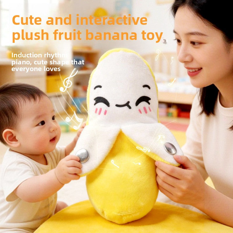 Interactive Banana Piano Plush Toy with Body-Sensing Music