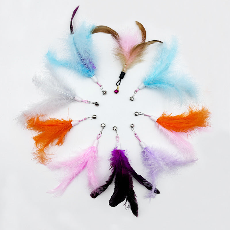 Interactive Cat Feather Toy with Bell