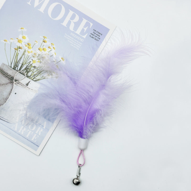 Interactive Cat Feather Toy with Bell